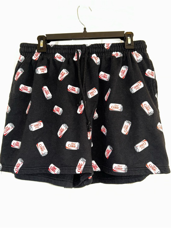 Coca Cola Pants - NWOT Coca-Cola Diet Coke Fleece Shorts Black Loungewear Sleepwear Ladies Size L